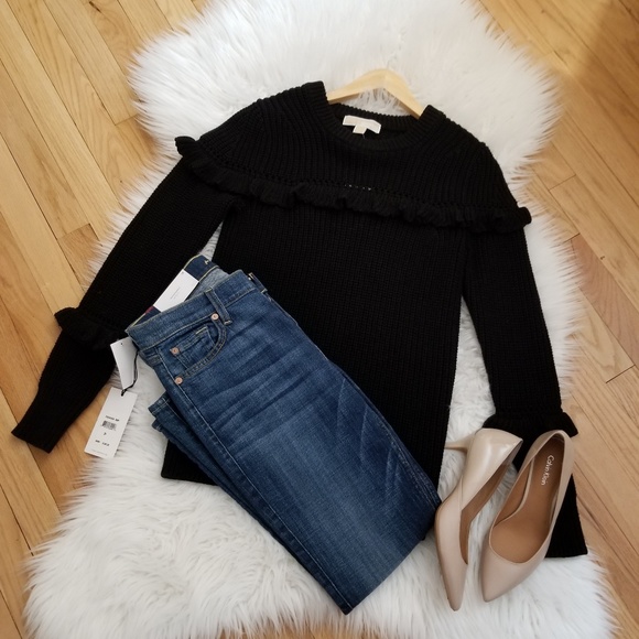 Black Long Sleeves Sweater Top Size Small,Fall Top - Picture 7 of 8